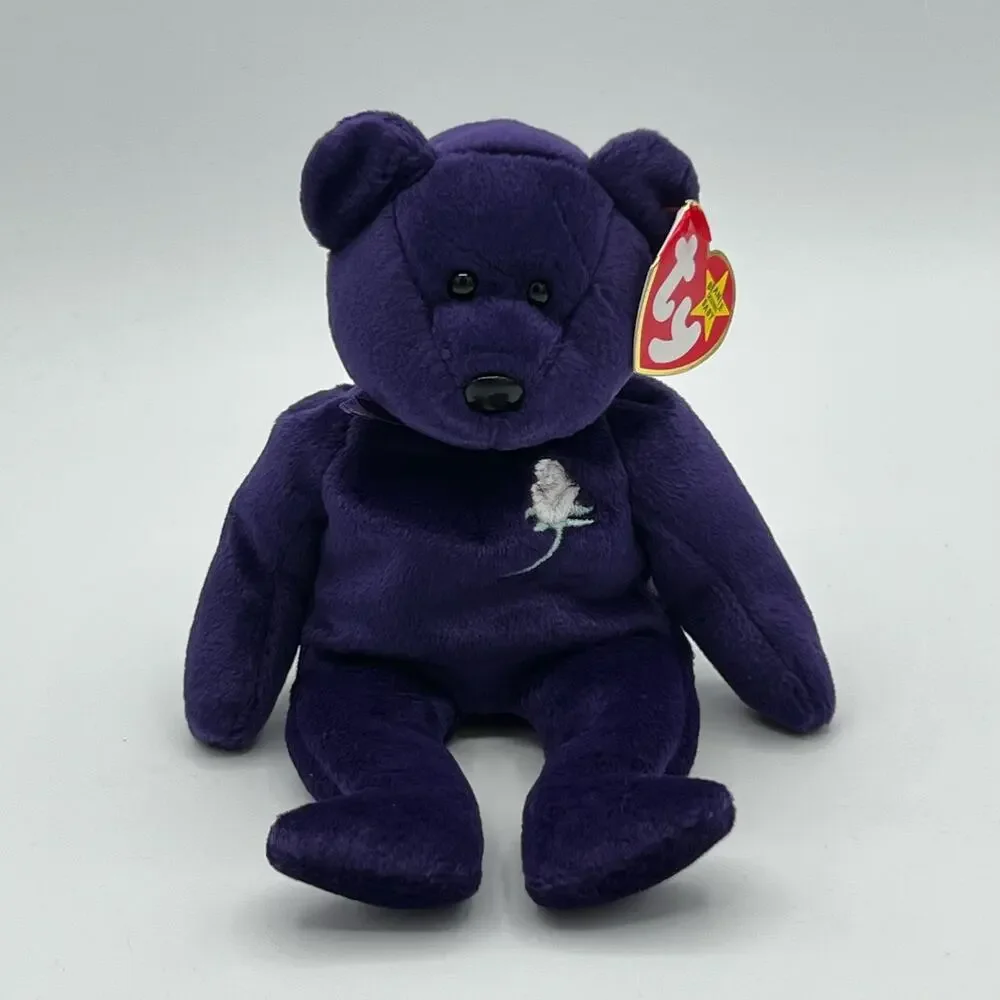 TY Beanie Baby Princess Purple Diana Bear